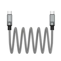Kabel Pengisian Daya Cepat Magnetik Baru USB-C ke USB-C Anti-Kusut dengan Jalinan Nilon untuk Ponsel, Tablet, Kamera