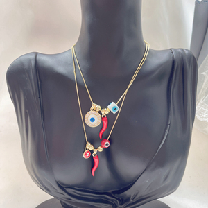 Màu xanh mắt & ớt quyến rũ Mặt dây chuyền vòng cổ Thổ Nhĩ Kỳ mắt amulet handmade trang sức vòng cổ của phụ nữ may mắn của món quà - Product Image 6