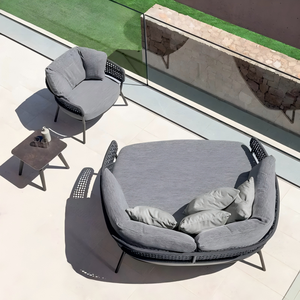 Tumbona de Metal Resistente para Exteriores con Acabado Antióxido y Resistente a los Rayos UV, Diseño Moderno para Hotel, Villa, Jardín, Patio, Playa - Product Image 5
