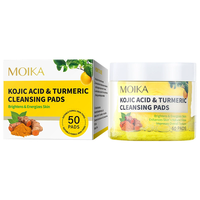 Pads Toniques Hydratants Moika à l'Acide Kojique et au Curcuma 125g – Nettoyage en Profondeur, Éclaircissant, Exfoliant, Réduit les Imperfections et les Taches Brunes