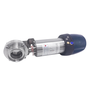 SMS DIN Precio estándar Acero inoxidable Higiene higiénica Saneamiento sanitario Esterilización Válvula de mariposa de grado alimenticio con C superior - Product Image 1