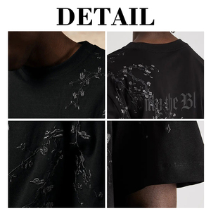 Camiseta KingSen Personalizada para Hombre, 100% Algodón, Hombros Caídos, Corte Holgado, Bordado, Estilo Casual, Manga Corta, Deportiva, Streetwear - Product Image 6