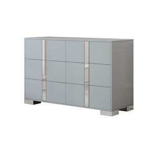 Elegant Modern Dresser with Metal Foot,Mirrored Storage Cabinet with <b>6</b> <b>Drawers</b> for Bedroom,Living Room - Product Image 5