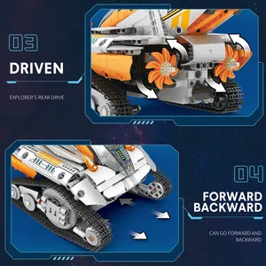 Reobrix Nouveau modèle de voiture d'exploration spatiale télécommandée City, véhicule RC, jouets de construction en briques à assembler soi-même, ensembles de blocs de construction, cadeau - Product Image 5