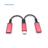 Haute qualité 2 en 1 type-c mâle à type-c femelle Aux Audio chargeur de casque adaptateur PD 66W câble convertisseur