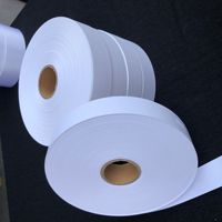 Ruban d'étiquette en taffetas de nylon blanc vierge de 40 mm * 200 m, tissu pour vêtements, imprimable, étiquette d'entretien