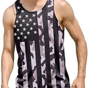 2025 Trending Men's Large <b>Hawaiian</b> Print Sport Tank <b>Top</b> Sleeveless Summer Beach Casual Eco-Friendly Quick Dry Custom Colors - Product Image 3