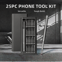Jeu de mini tournevis de précision 25 pièces pour IPhone poignée en acier de qualité industrielle personnalisé OEM outils de réparation de téléphone portable boîte ABS