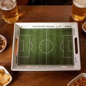 Plateau <span class=keywords><strong>de</strong></span> service en mélamine mate sur le thème du football, 38,7x28,3 cm, pour bière Bitburger - Product Image 2