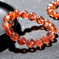 Bracelet en quartz doré naturel brésilien de qualité supérieure, rouge doré scintillant, pour un cadeau de luxe haut de gamme