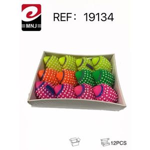 Dog Toy Rugby Football 12Pcs Colorful Polka Dot Design For Pets Playtime Fun - Product Image 2