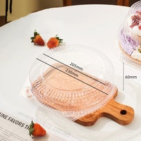 Boîte à tiramisu en plastique transparente PET jetable de 6/8 pouces avec logo en relief personnalisé par le fabricant, emballage pour gâteaux et pizzas