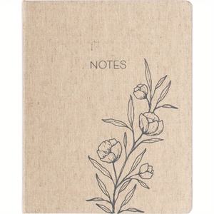 Grande couverture en lin rigide Journal d'écriture 256 pages crème lignées Ruban signet Lay Flat Desk Size Lined Notebook - Product Image 2