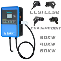 Cargador Rápido de Corriente Continua Bluesky de 20kw-40kw para Montaje en Pared con Conectores Triples CCS, Chademo y GBT y OCPP1.6 para Uso Comercial y Doméstico