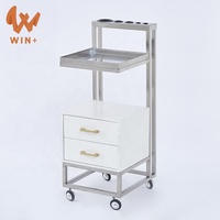 Extension de cheveux métal or blanc spa roulant ongles beauté coiffure salon de coiffure chariot chariot