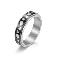 Bague Fidget Spinner Rotative en Acier Inoxydable – Design Étoile, Lune, Cœur Doré, Bijou Anti-Stress, Cadeau de Mariage, Fiançailles, Fête