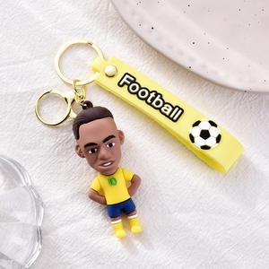 سلسلة مفاتيح على شكل نجمة، قلادة كرة قدم كرتونية، تمثال صغير للتعليق على الحقائب أو المفاتيح - Product Image 6