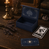 Jeu de cartes de tarot en plastique PVC/PET imperméable à l'eau avec coins arrondis, jeu de société familial/de fête, cartes holographiques et boîte cadeau