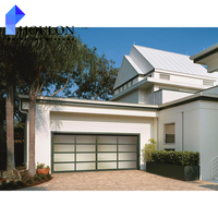 Porte de garage sectionnelle automatique en alliage d'aluminium avec verre dépoli, design personnalisé, très demandée, pour villa