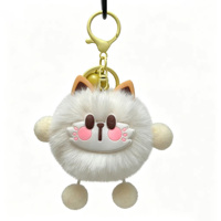 Porte-clés et breloque de sac en peluche Kawaii, adorable, dense et confortable, avec pompon moelleux, représentant un animal en peluche qui pleure (paresseux, lion aux yeux tristes, pied), pour sacs à main, portefeuilles et bagages