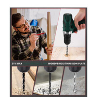 Ensemble de perceuse-visseuse électrique multifonctionnelle rechargeable au lithium 21V de 286 pièces, boîte à outils, perceuse à percussion