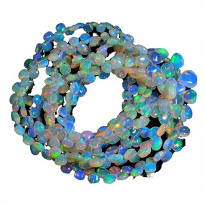 Natural <b>Opal</b> Heart Cut Loose Gemstone Beads for Bracelet Making Polished Opalescent 5-7mm - Product Image 3