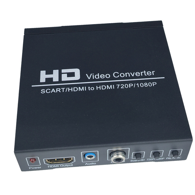 Scart to +HDMIRGB 4K HD Video Converter with Audio Support Black 1 Year Warranty Metal & ABS Construction