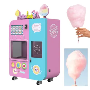 Cotton Candy Crazye New Sale Unattended Operation Commercial Multi Flavors Flower Automatic Cotton Candy Vending Machine