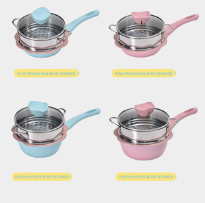 Olla de Leche de Aluminio con Revestimiento Cerámico Multifuncional de Nuevo Diseño, Juego de Ollas para Cocinar Alimentos para Bebés con Vaporera - Product Image 6