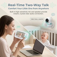 Babyphone vidéo sans Wi-Fi, écran 5 pouces, mode VOX, babyphone vidéo activé par les pleurs, son clair, caméra de surveillance audio bidirectionnelle pour bébé