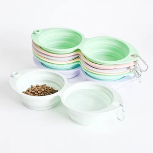 2-em-1 portátil aço cão comida tigela silicone gato e cão dobrável anti-derramamento macio mordida-resistente ao ar livre viável - Product Image 2