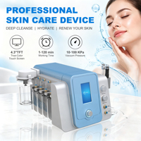 Système de soin de la peau Hydradermabrasion 2 en 1, appareil de soin du visage à jet d'eau et d'oxygène, écran tactile de 4,3 pouces, 17 embouts