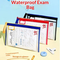 Sac de rangement étanche en PU mat pour examens, pour élèves du primaire et du secondaire, classeur A4 à compartiments pour classification par matières