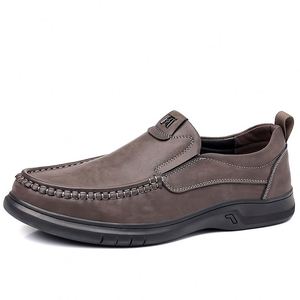 Chaussures en cuir décontractées pour hommes, mode estivale, respirantes, chaussures habillées à enfiler pour homme - Product Image 3