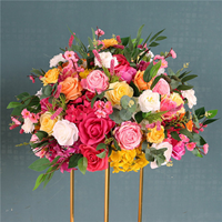Nouveau conçu 60cm rose romantique fleur artificielle grosses boules fête de mariage salle à manger décoration de la maison fleur boule centres de table