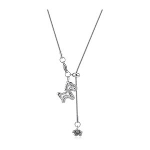 สร้อยคอ Dinle Silver Pony พร้อมจี้รูปดอกไม้ สายปรับได้ สำหรับผู้หญิง ของขวัญ แฟชั่น สร้อยคอสำหรับใส่กับเสื้อสเวตเตอร์ - Product Image 3