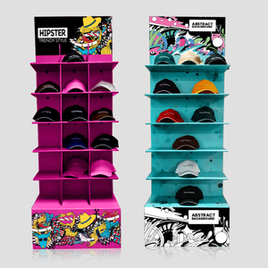 Porte-chapeau de baseball moderne, pliable, écologique, portable, robuste et résistant Présentoir de chapeau en carton pour magasin de détail - Product Image 1