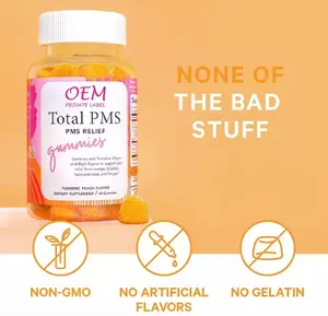 Pereda nyeri menstruasi Gummies meringankan suplemen PMS Vitamin Vegan meringankan nyeri menstruasi permen dismenore