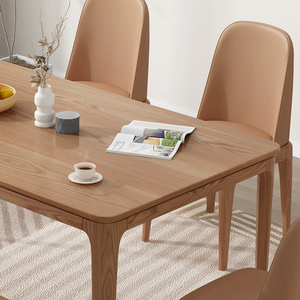 Table à manger rectangulaire en bois massif 2531 pour usage domestique, structure stable, mobilier de salle à manger - Product Image 2