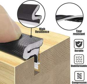 אטם זכוכית PU אטום לאוויר, התקנה קלה, רצועות איטום רגישות ללחץ, אטומות לרעש, לדלתות צרפתיות - Product Image 3