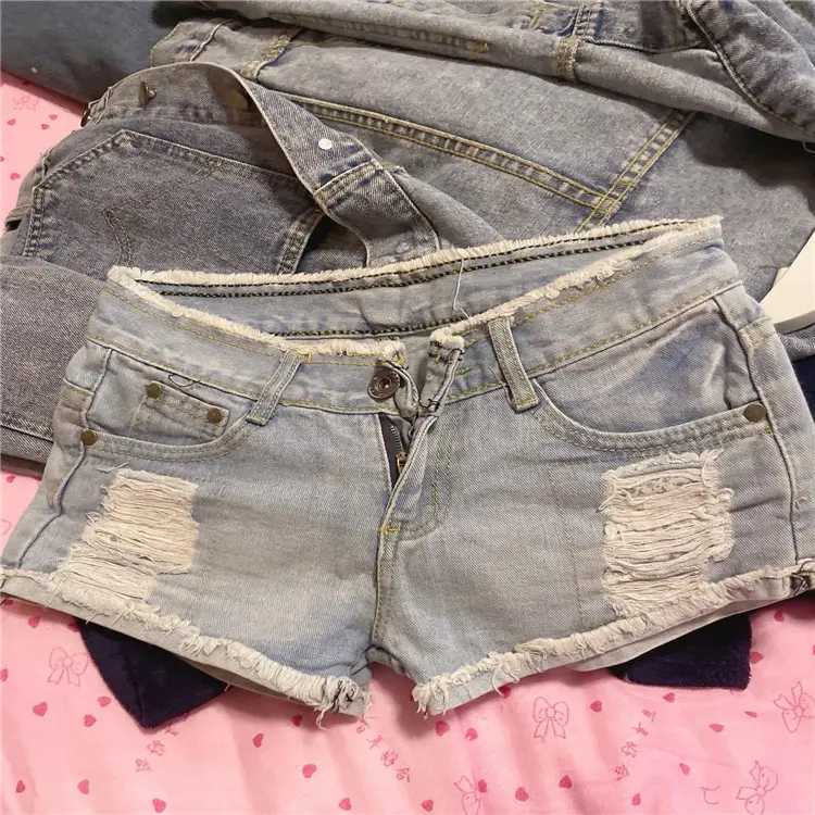 Factory wholesale summer used clothes Fashion Ladies Jeans shorts Second Hand Clothes