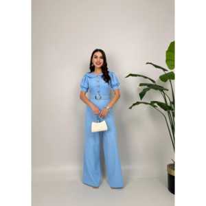 3034 Mono Retro de Cintura Alta con Botones para Mujer, Manga Corta, Uso Diario, Amarillo - Product Image 4