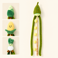 Jouet pour chat en forme de légumes, 4 styles, avec clochette en peluche et queue moelleuse, pour la poursuite et le saut, maïs et oignon, 55 cm