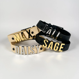 Collare per <span class=keywords><strong>Cani</strong></span> Personalizzato in PVC con Lettere Iniziali e Braccialetto in Pelle per Creazione di Gioielli Fai-da-Te - Product Image 2