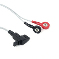 2-Pin 1,0mm Buchse auf 2,5mm Buchse Industrielle Medizinische Verzinnte Kupfer-PVC-Schnapp-Elektrodenkabel mit Clip