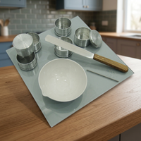 Kit de détermination des limites de plastique dans le sol avec plaque de mélange en verre, coupelle d'évaporation, spatule et boîtes d'évaporation en aluminium pour l'analyse des sols