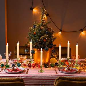 Juego de 2 Velas LED Decorativas de Cera Real para Boda, con Llama parpadeante sin Fuego, Funcionan con Batería, Nuevas - Product Image 6