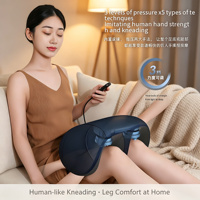 Masseur électrique pour les jambes avec télécommande, 3 niveaux de force et 5 modes de massage Shiatsu par pétrissage pour les pieds et les mollets, imitant la main humaine