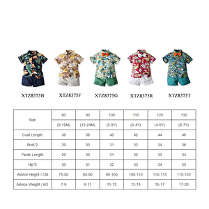 Bộ Quần Áo Bé Trai Mùa Hè Cho Trẻ Em, Bộ Áo Sơ Mi Bé Trai Họa Tiết Lá + Quần Short Vải Cotton - Product Image 2