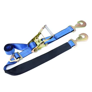 Car Cargo Strap 2 Inch Tow Strap With Hook Car Cargo Wheel Tie Down Ratchet Strap With Axle Strap